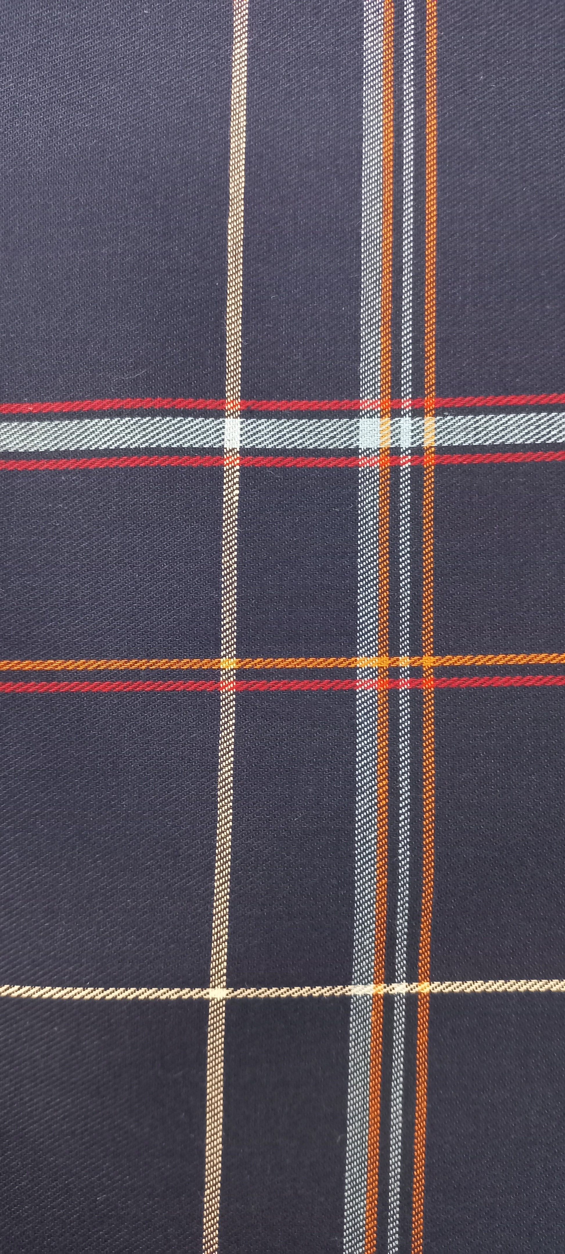 Dark Blue Yarn Dyed Checks Cotton Unstitched Men's Shirt Piece (Width 58 Inch | 1.60 Meters) Crosscreek
