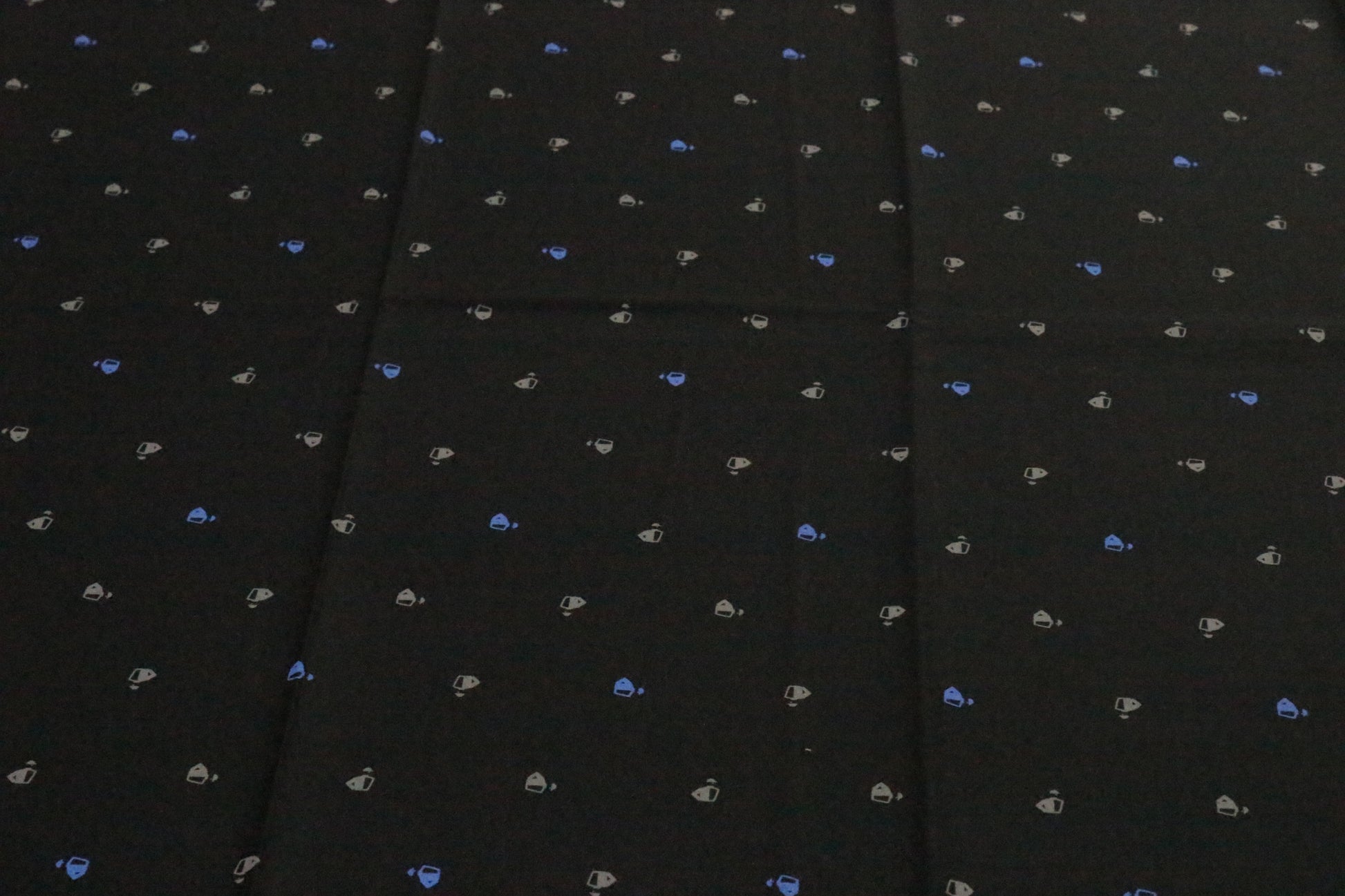 Black Cotton Satin Printed Unstitched Men's Shirt Piece