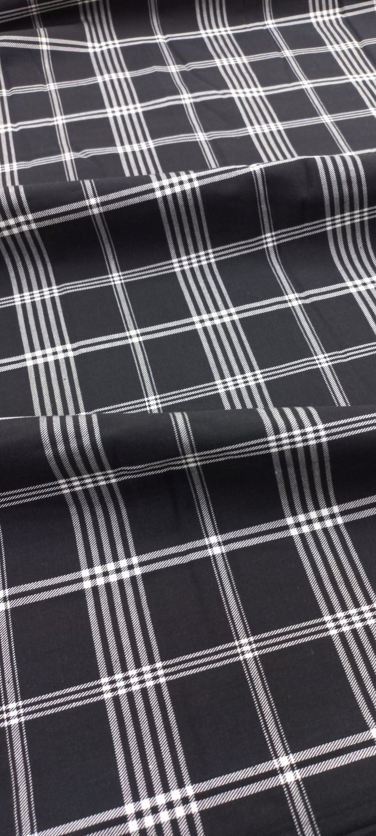 Black Yarn Dyed Checks Cotton Unstitched Men's Shirt Piece (Width 58 Inch | 1.60 Meters)