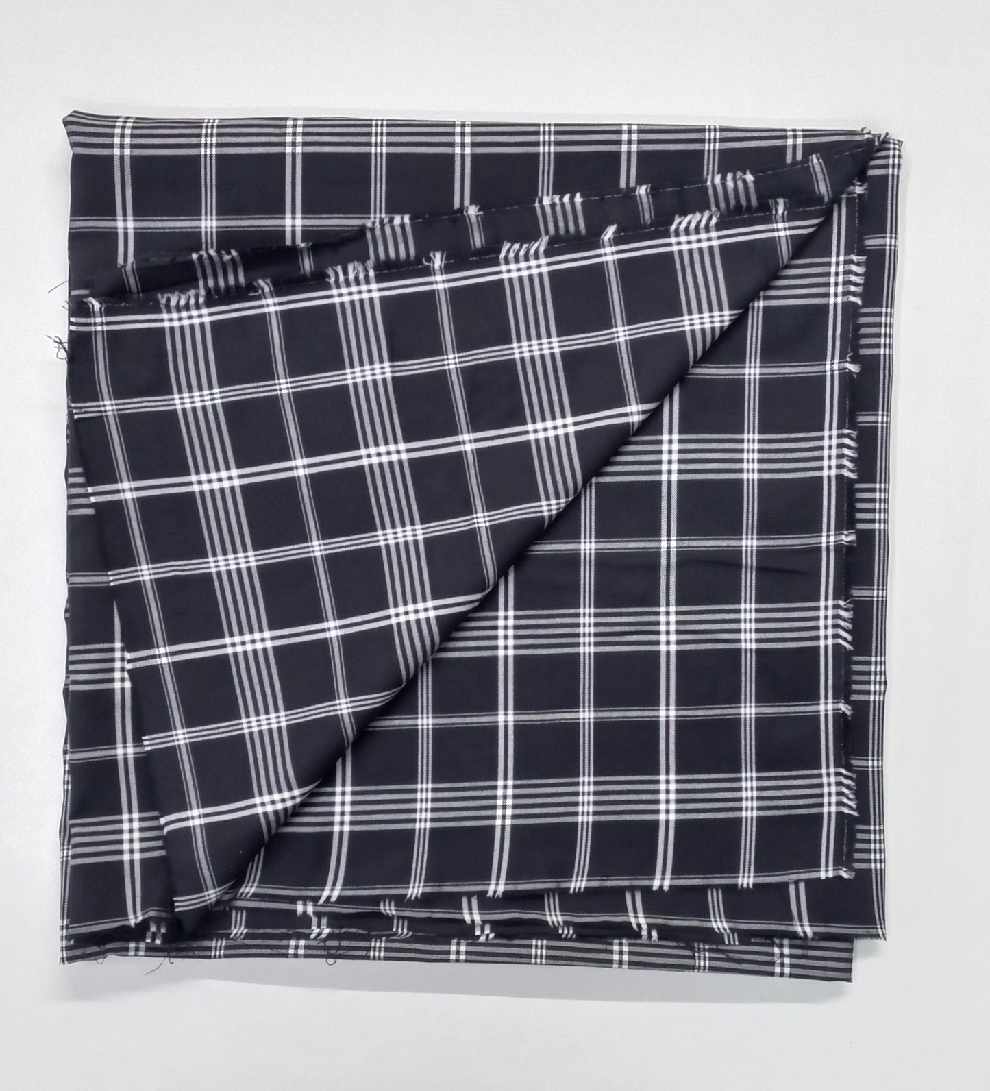 Black Yarn Dyed Checks Cotton Unstitched Men's Shirt Piece (Width 58 Inch | 1.60 Meters)
