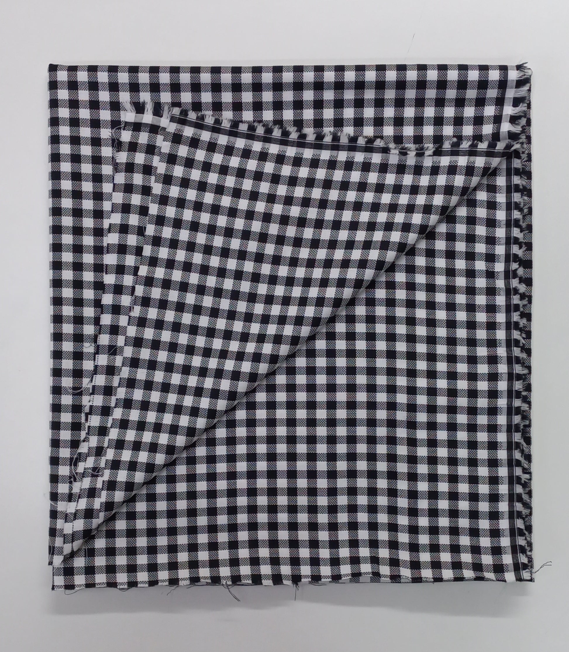Black Yarn Dyed Checks Cotton Unstitched Men's Shirt Piece (Width 58 Inch | 1.60 Meters)
