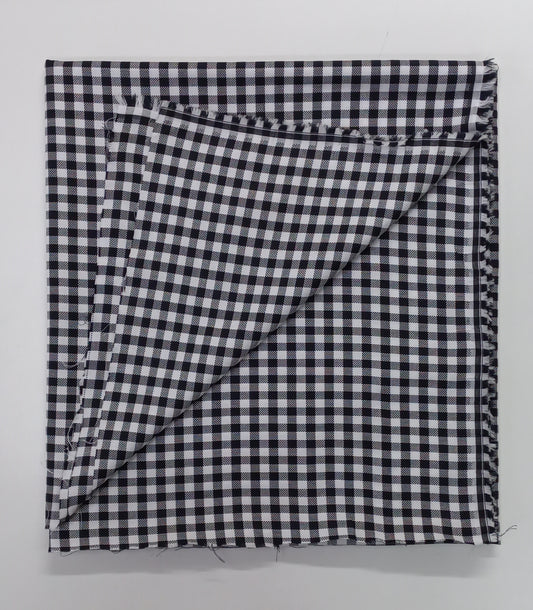 Black Yarn Dyed Checks Cotton Unstitched Men's Shirt Piece (Width 58 Inch | 1.60 Meters)