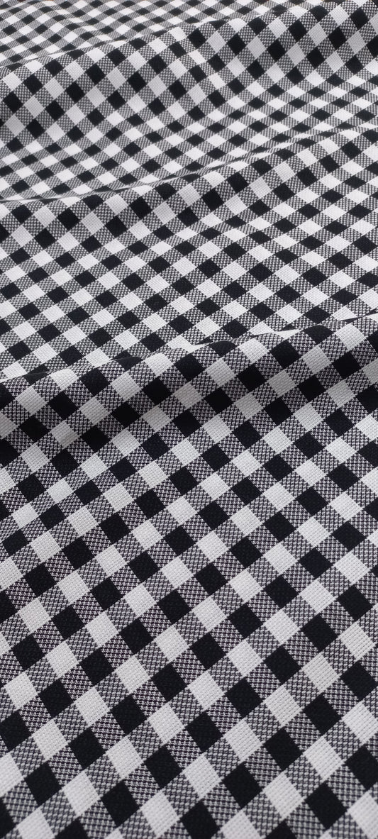 Black Yarn Dyed Checks Cotton Unstitched Men's Shirt Piece (Width 58 Inch | 1.60 Meters)