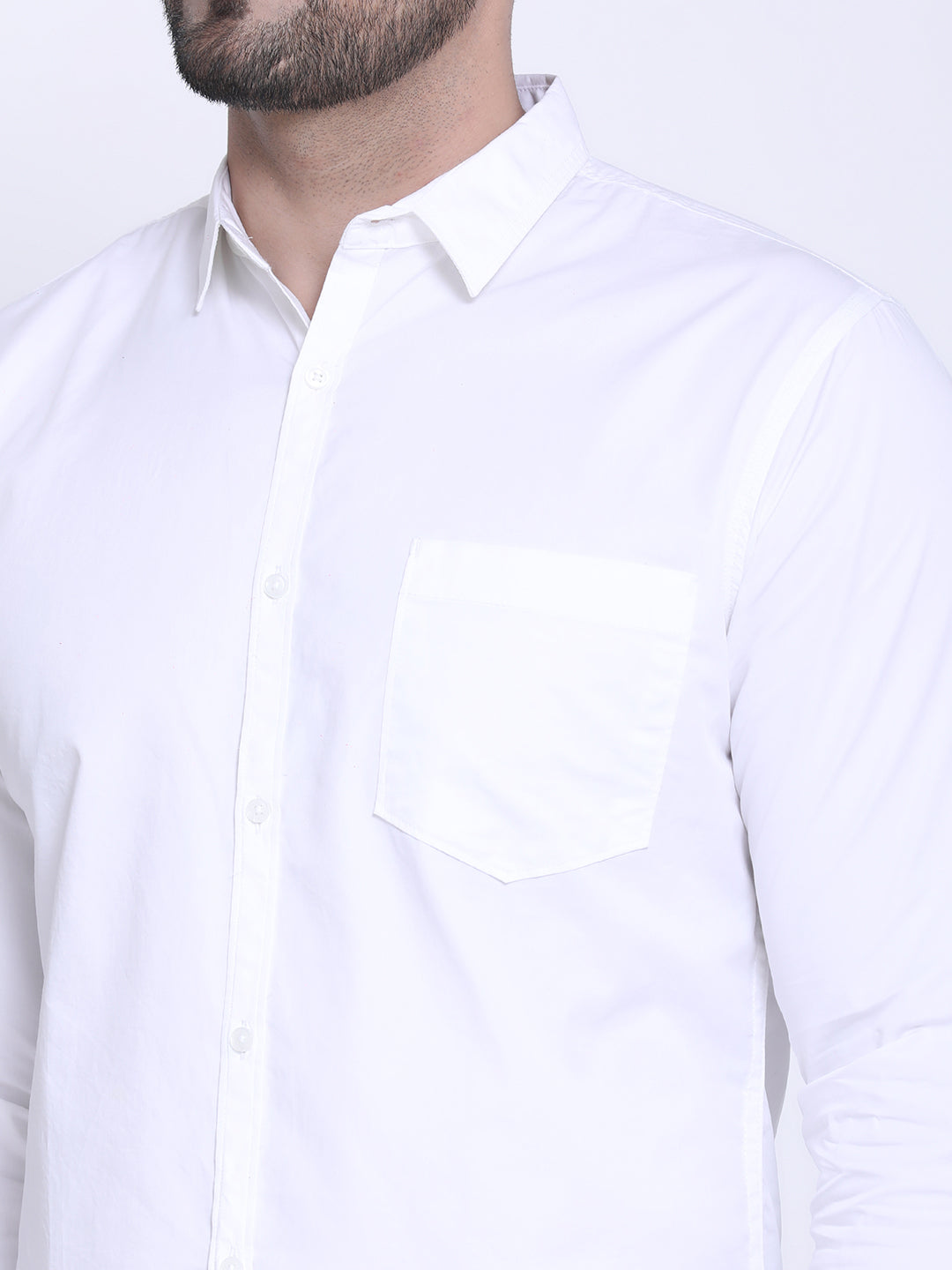 Crosscreek Men White Slim Fit Solid Casual Shirt Crosscreek