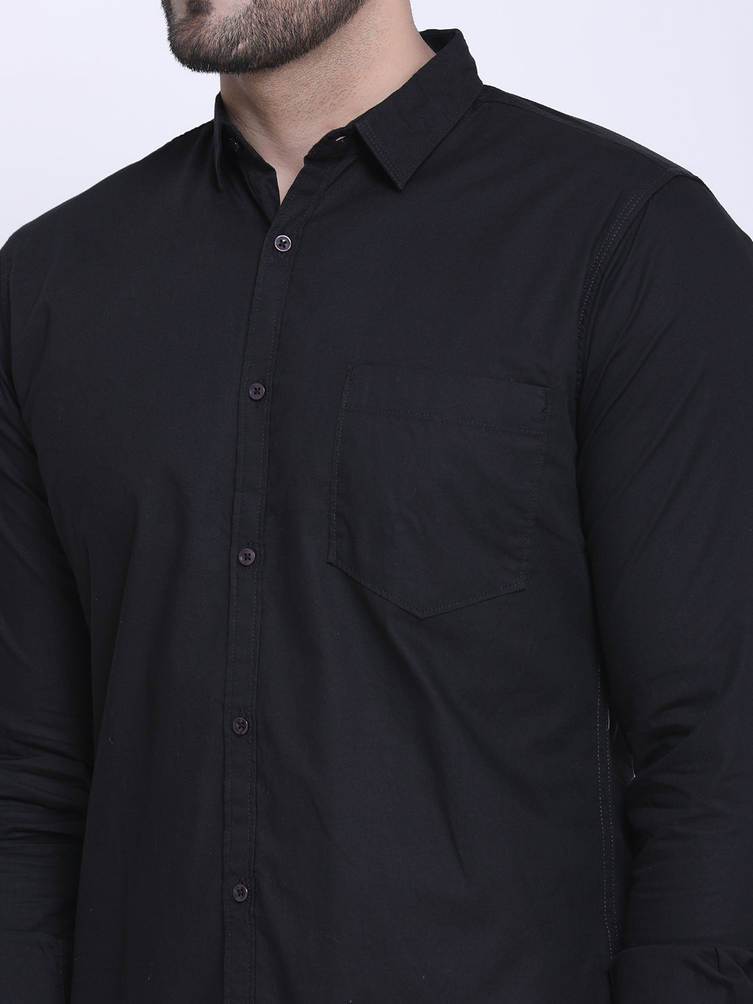Crosscreek Men Black Slim Fit Solid Casual Shirt Crosscreek