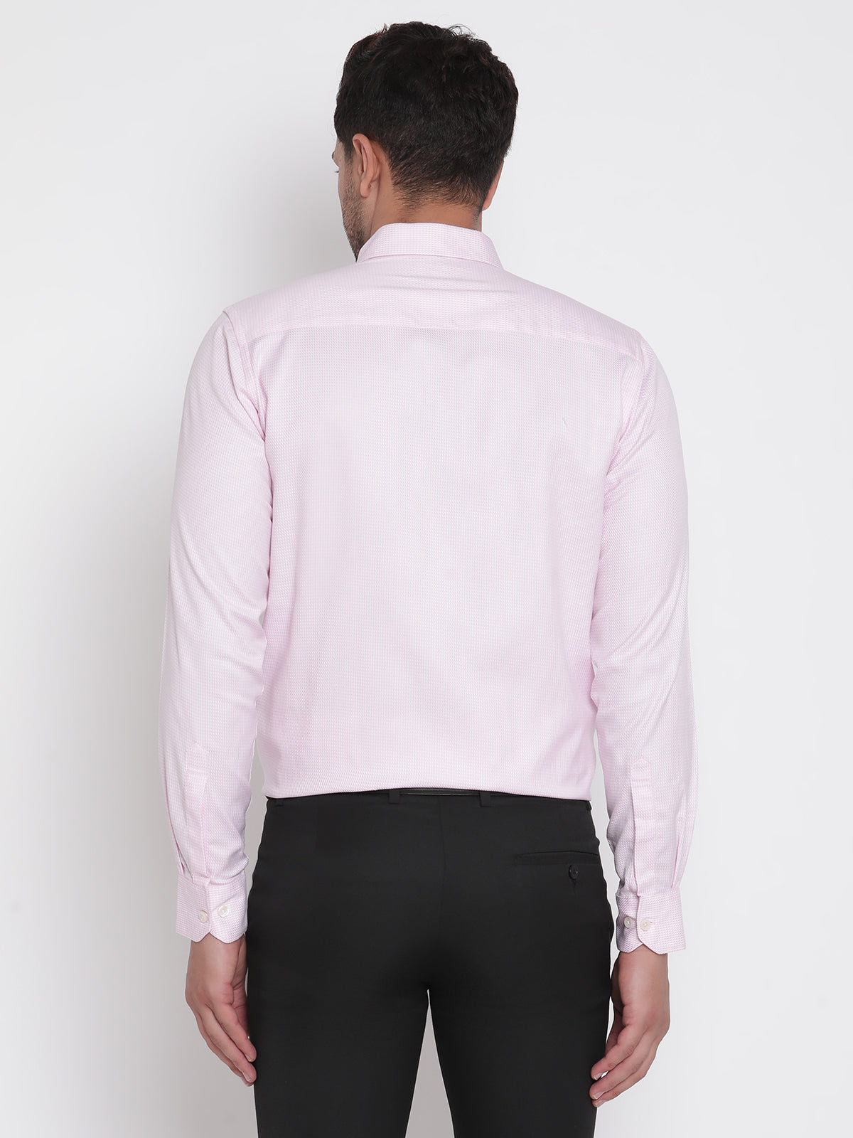 Men Pink Dobby Formal Shirt Copperline