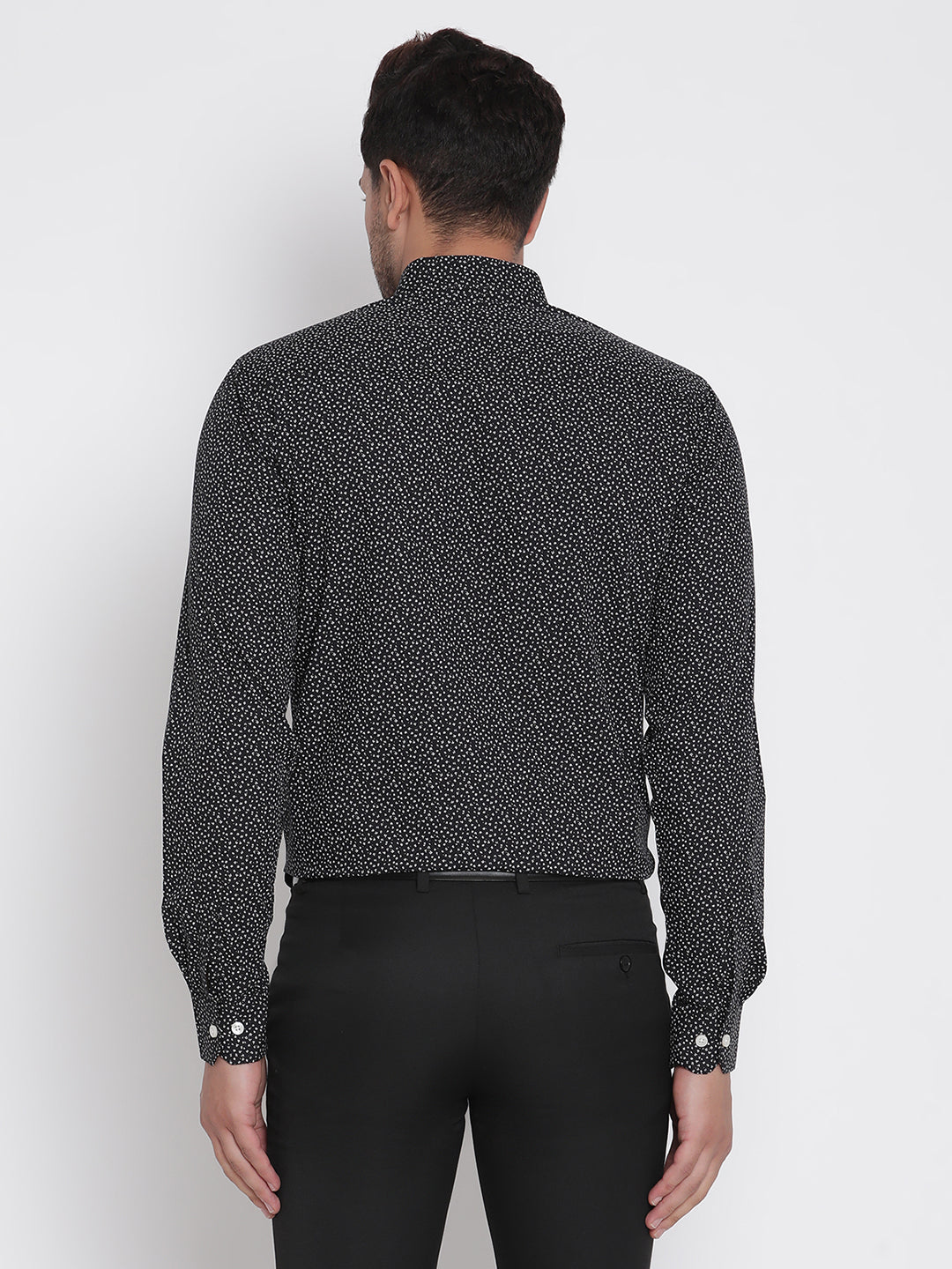 Black Printed Men Formal Shirt Copperline