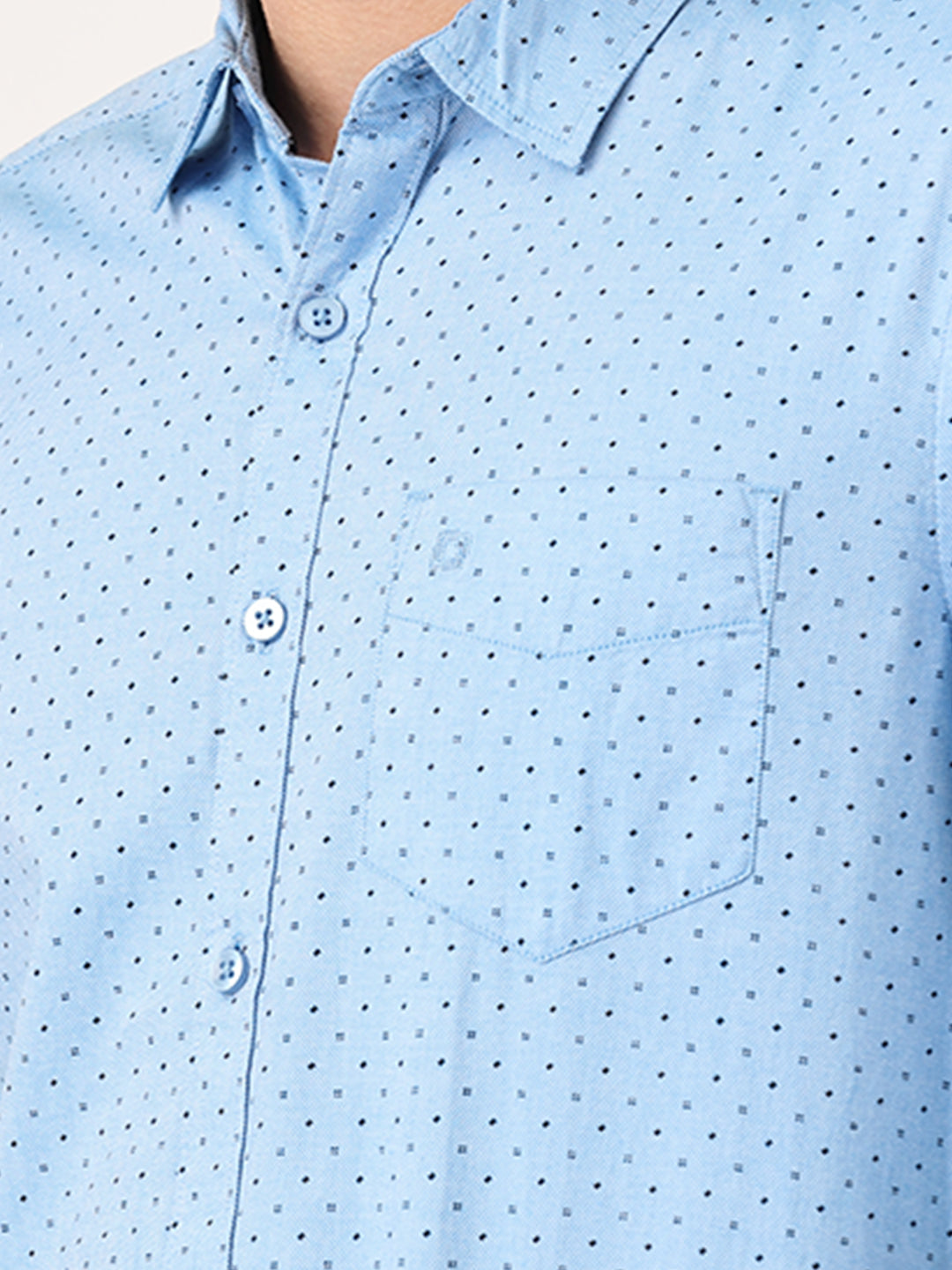 Crosscreek Men Blue Slim Fit Printed Cotton Casual Shirt Crosscreek