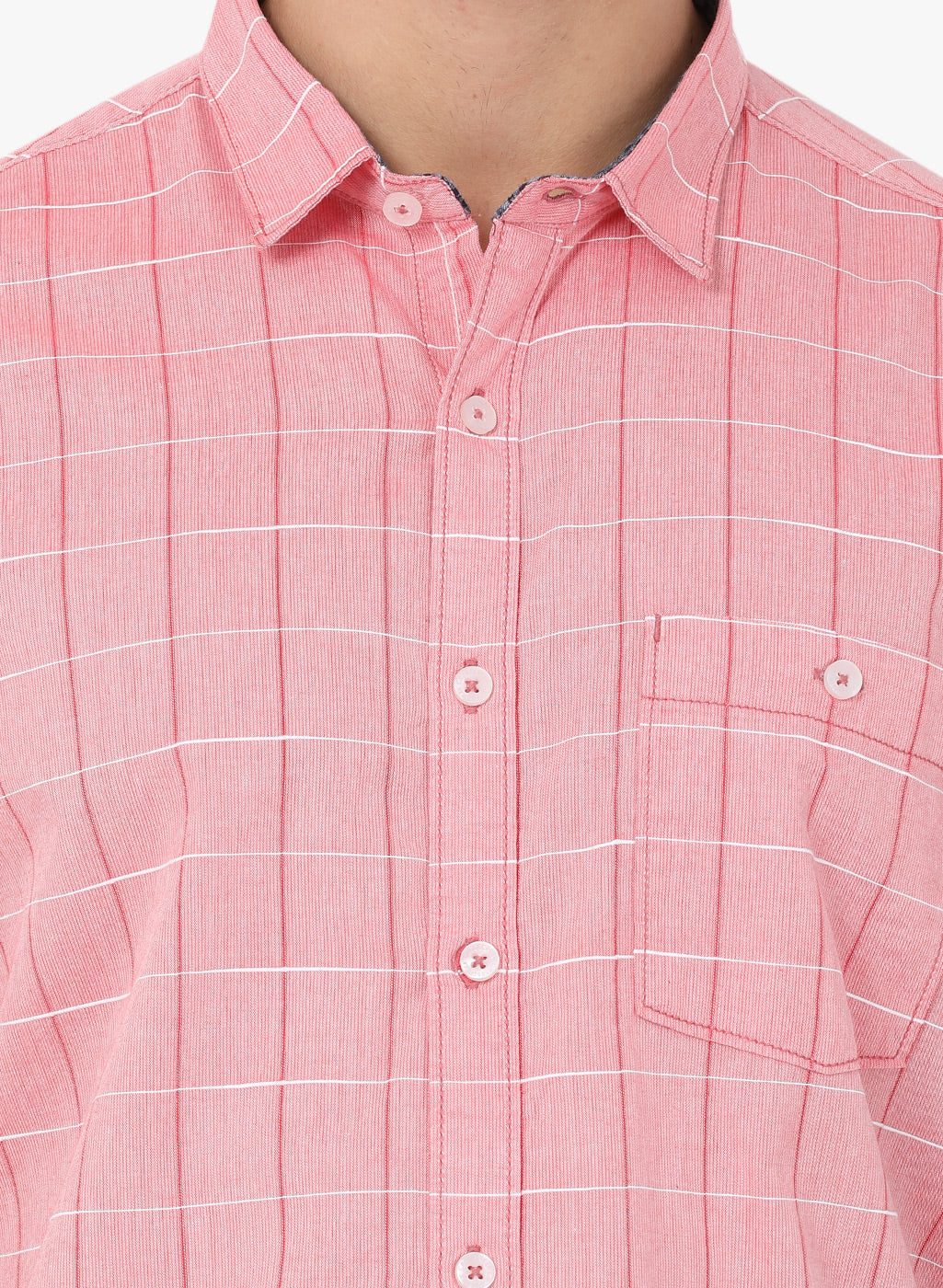 Crossceek Men Red Checks Casual Shirt Crosscreek