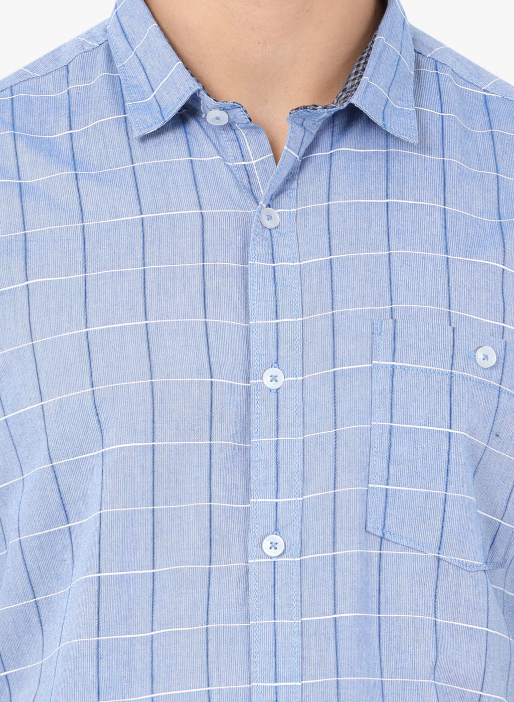 Crosscreek Men Blue Checks Casual Shirt Crosscreek
