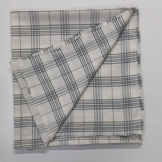 Beige Yarn Dyed Checks Cotton Unstitched Men's Shirt Piece (Width 58 Inch | 1.60 Meters) Crosscreek