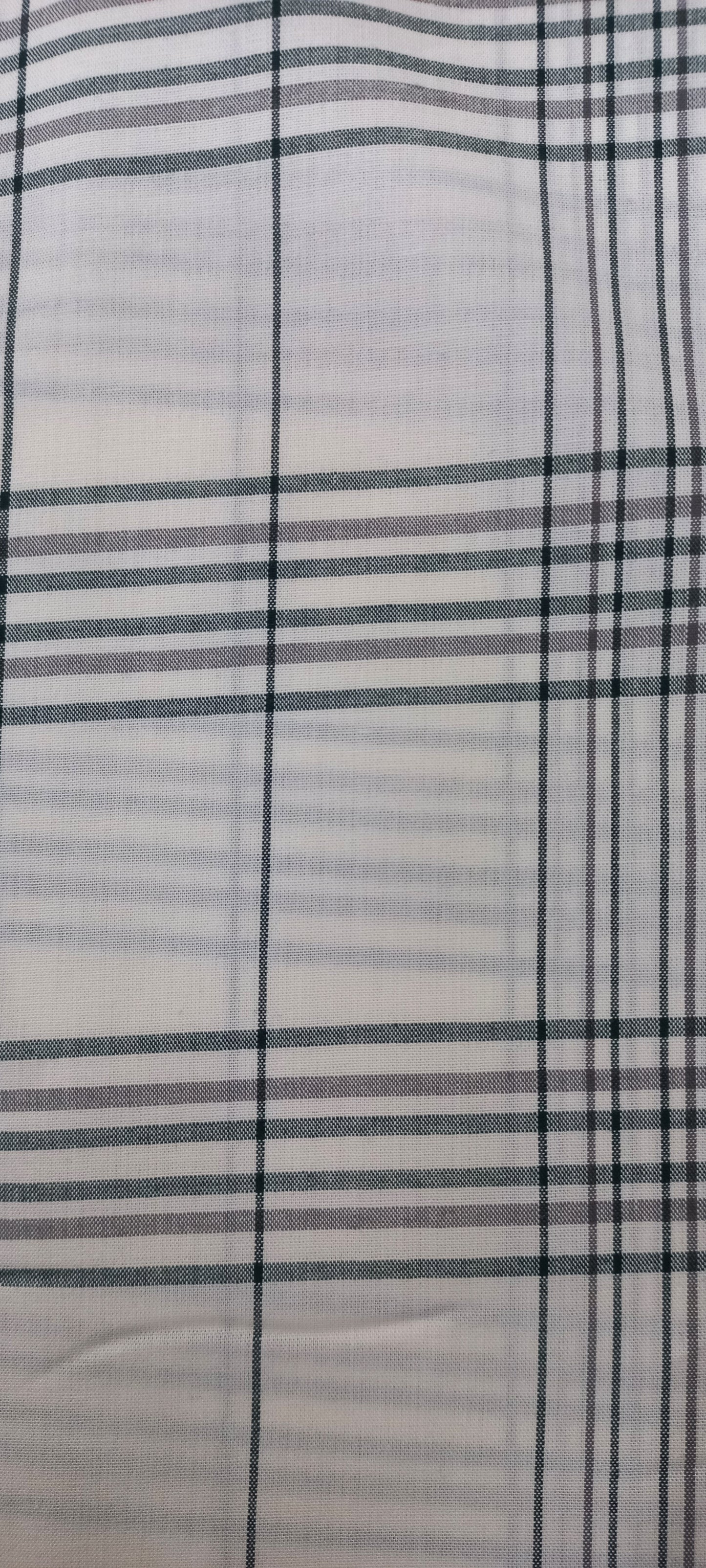Beige Yarn Dyed Checks Cotton Unstitched Men's Shirt Piece (Width 58 Inch | 1.60 Meters) Crosscreek