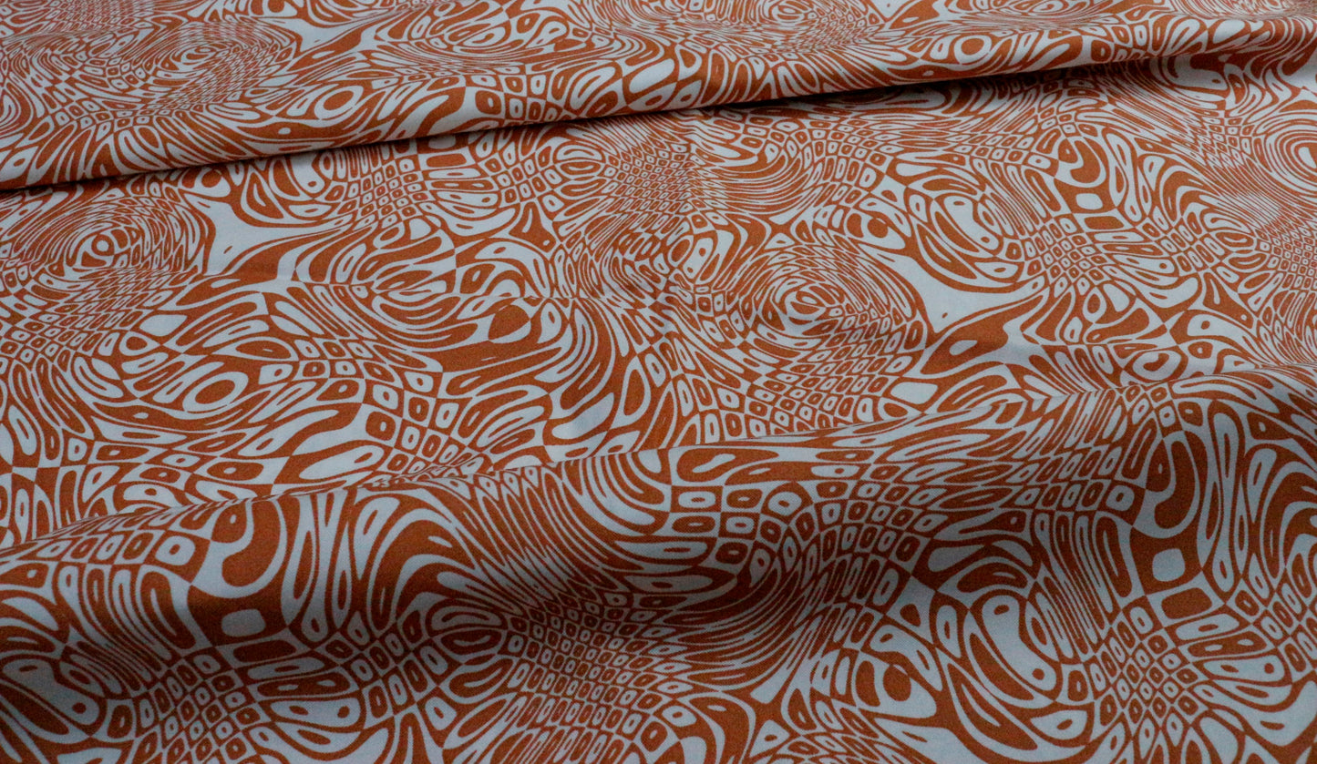 Brown Printed Cotton Unstitched Men's Shirt Piece