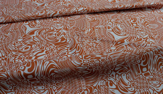 Brown Printed Cotton Unstitched Men's Shirt Piece