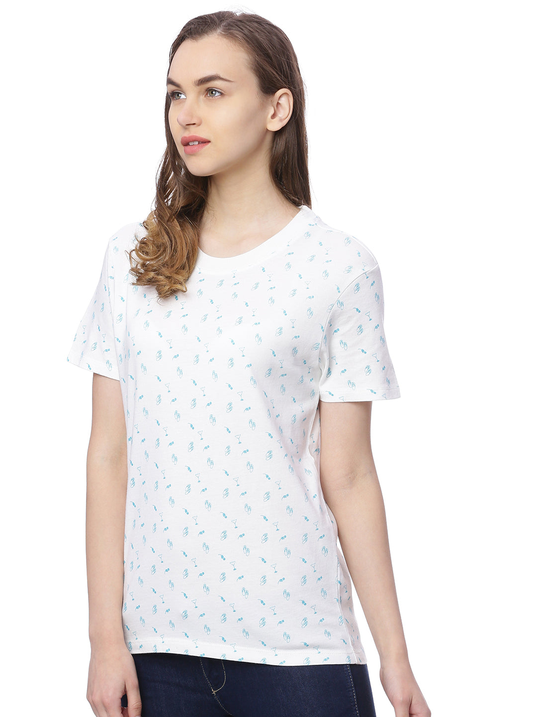 Wolfpack Women White Printed T-Shirt Wolfpack