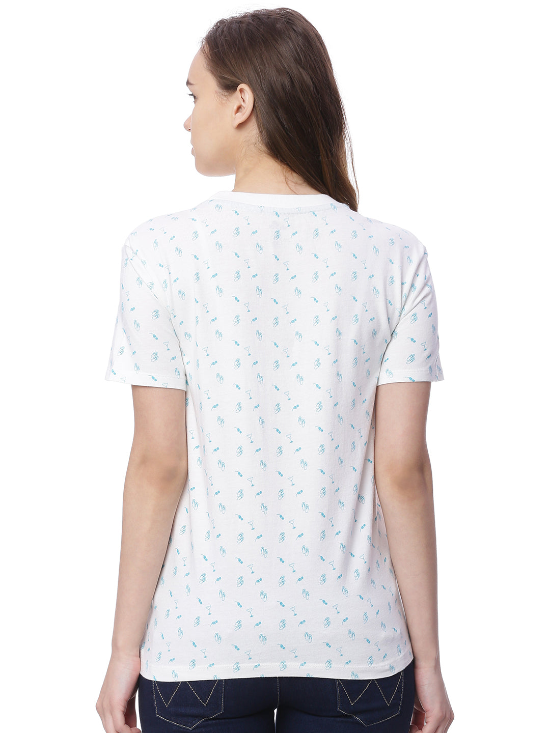 Wolfpack Women White Printed T-Shirt Wolfpack