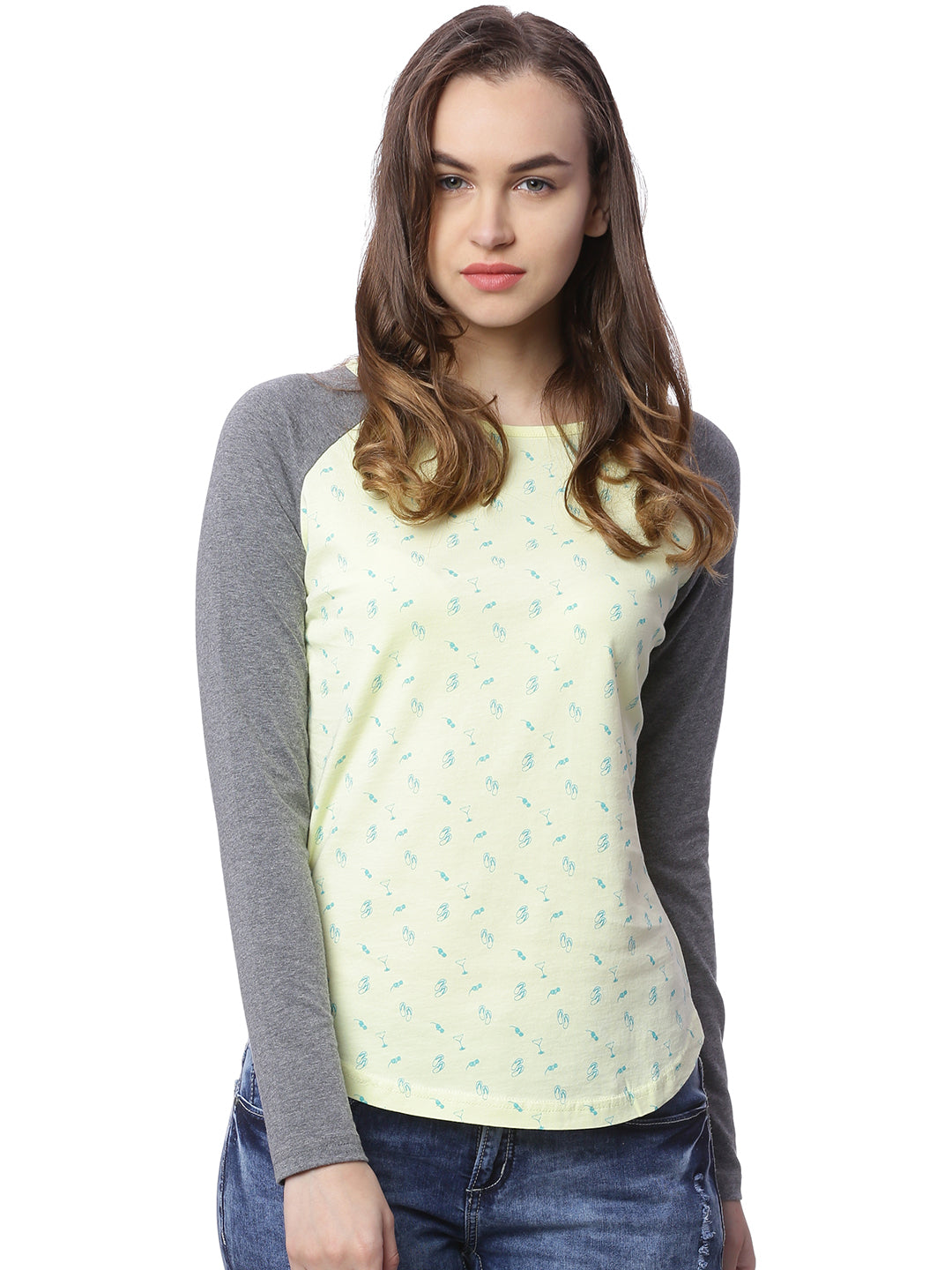 Wolfpack Women Yellow Printed T-Shirt Wolfpack