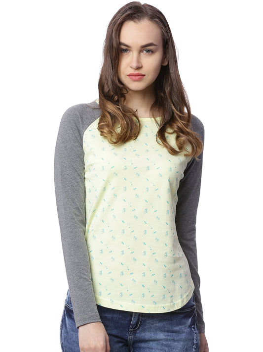 Wolfpack Women Yellow Printed T-Shirt Wolfpack