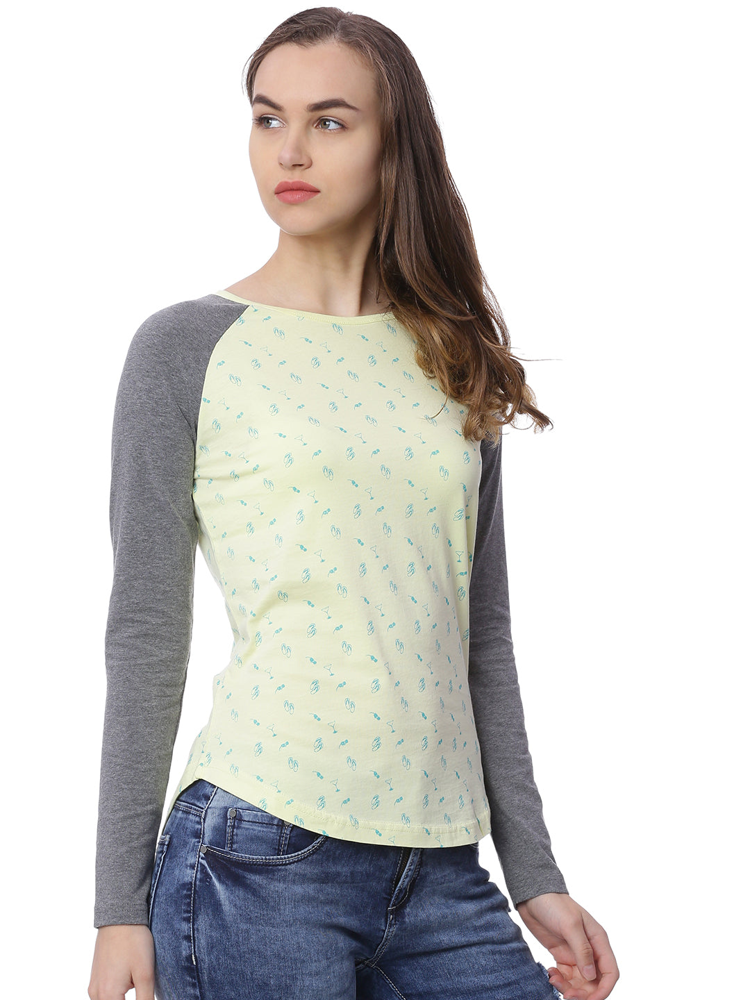 Wolfpack Women Yellow Printed T-Shirt Wolfpack