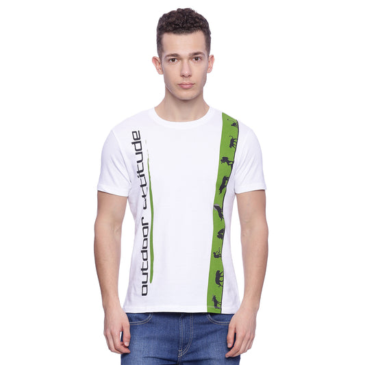 Wolfpack Men White Printed Round Neck T-Shirt Wolfpack
