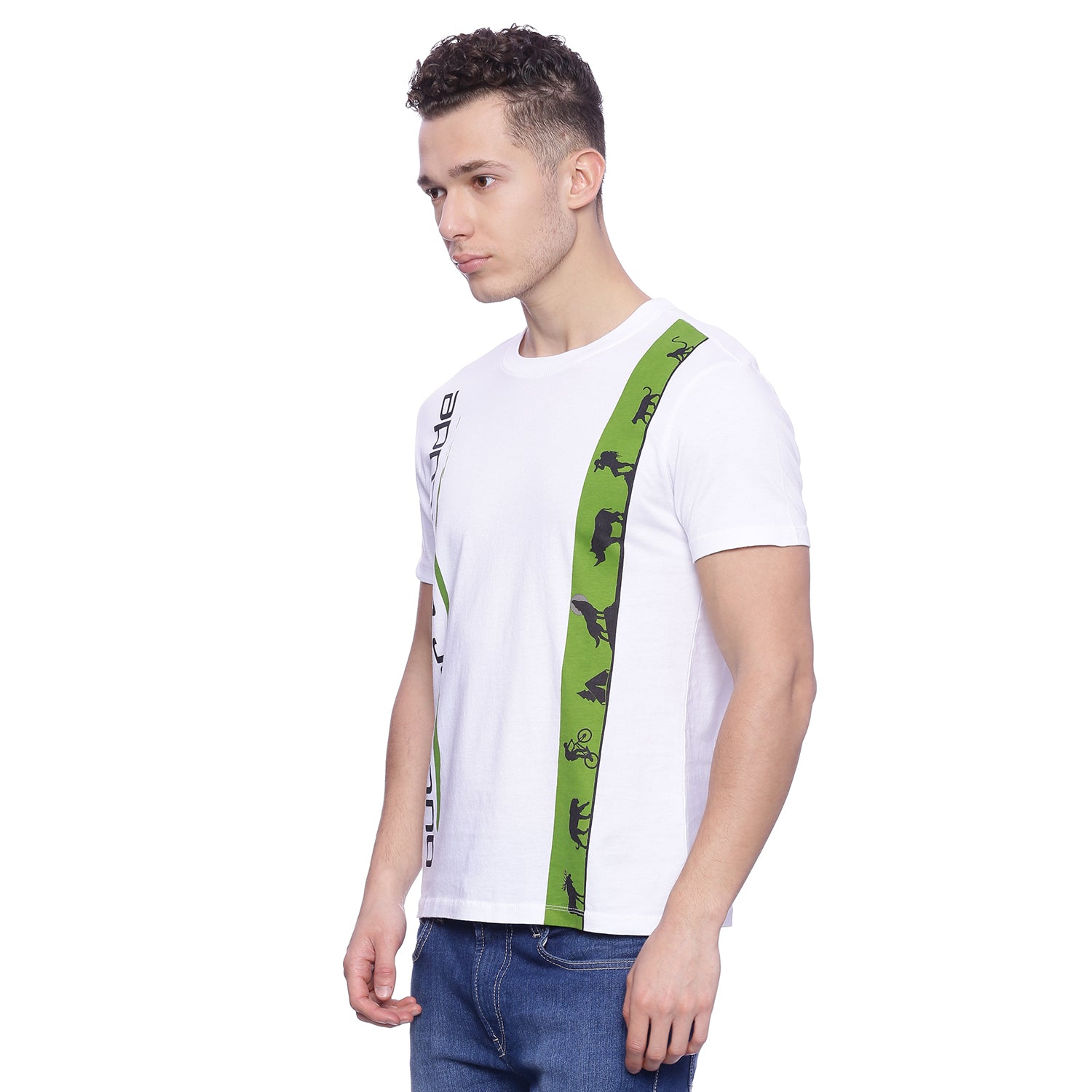 Wolfpack Men White Printed Round Neck T-Shirt Wolfpack