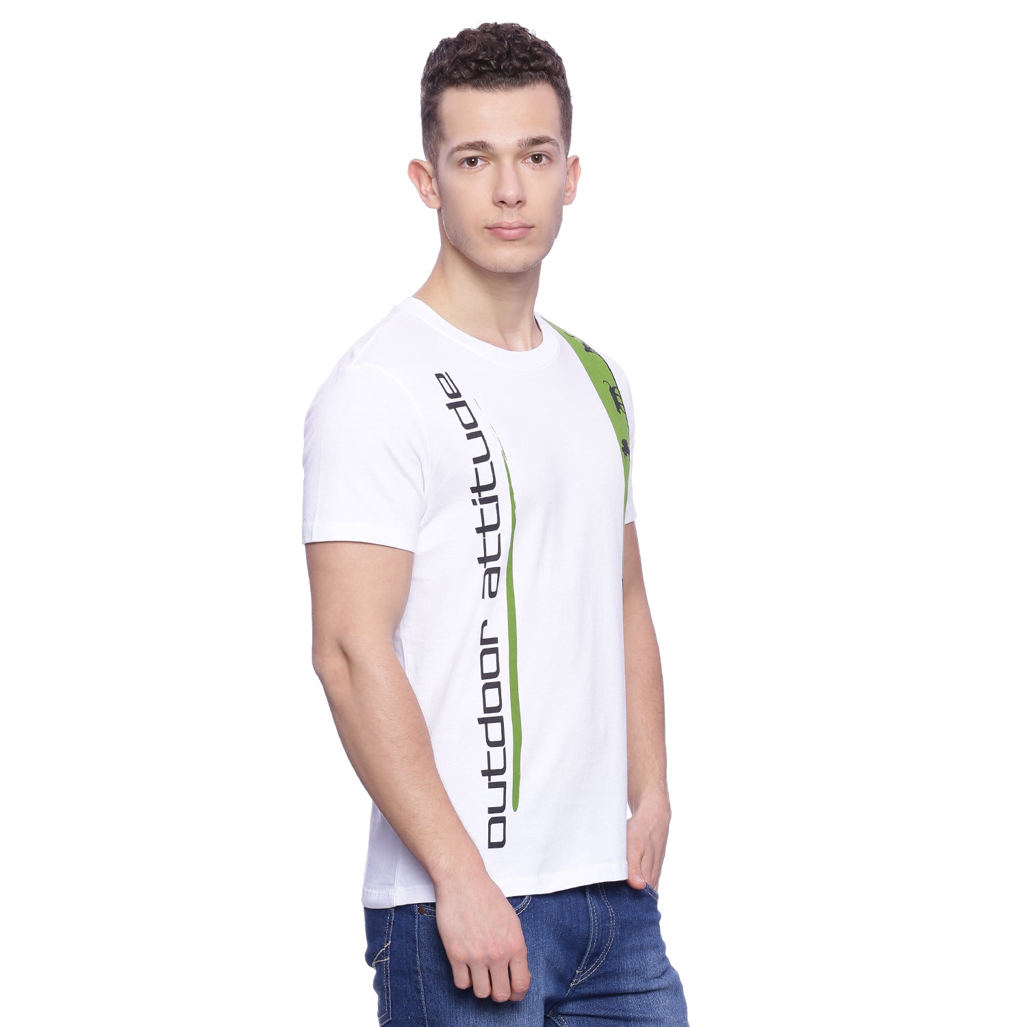 Wolfpack Men White Printed Round Neck T-Shirt Wolfpack