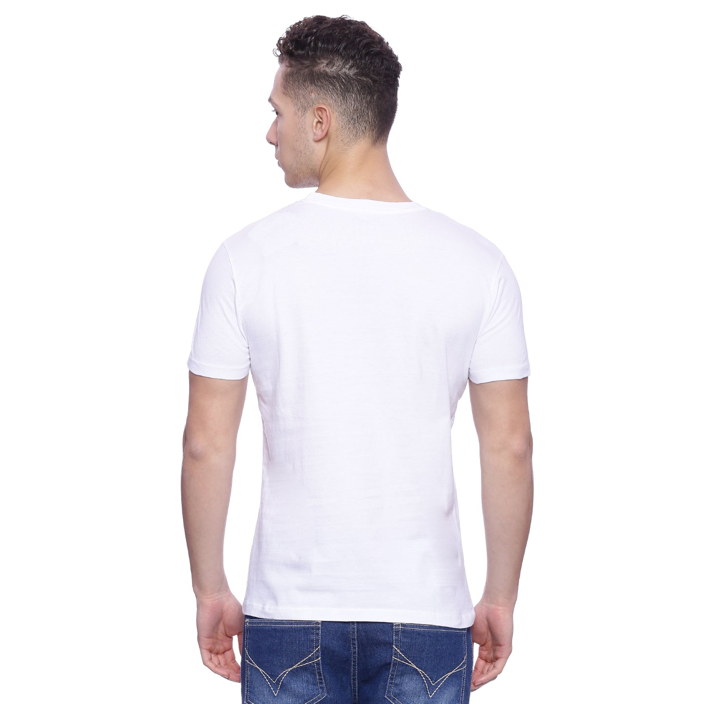 Wolfpack Men White Printed Round Neck T-Shirt Wolfpack