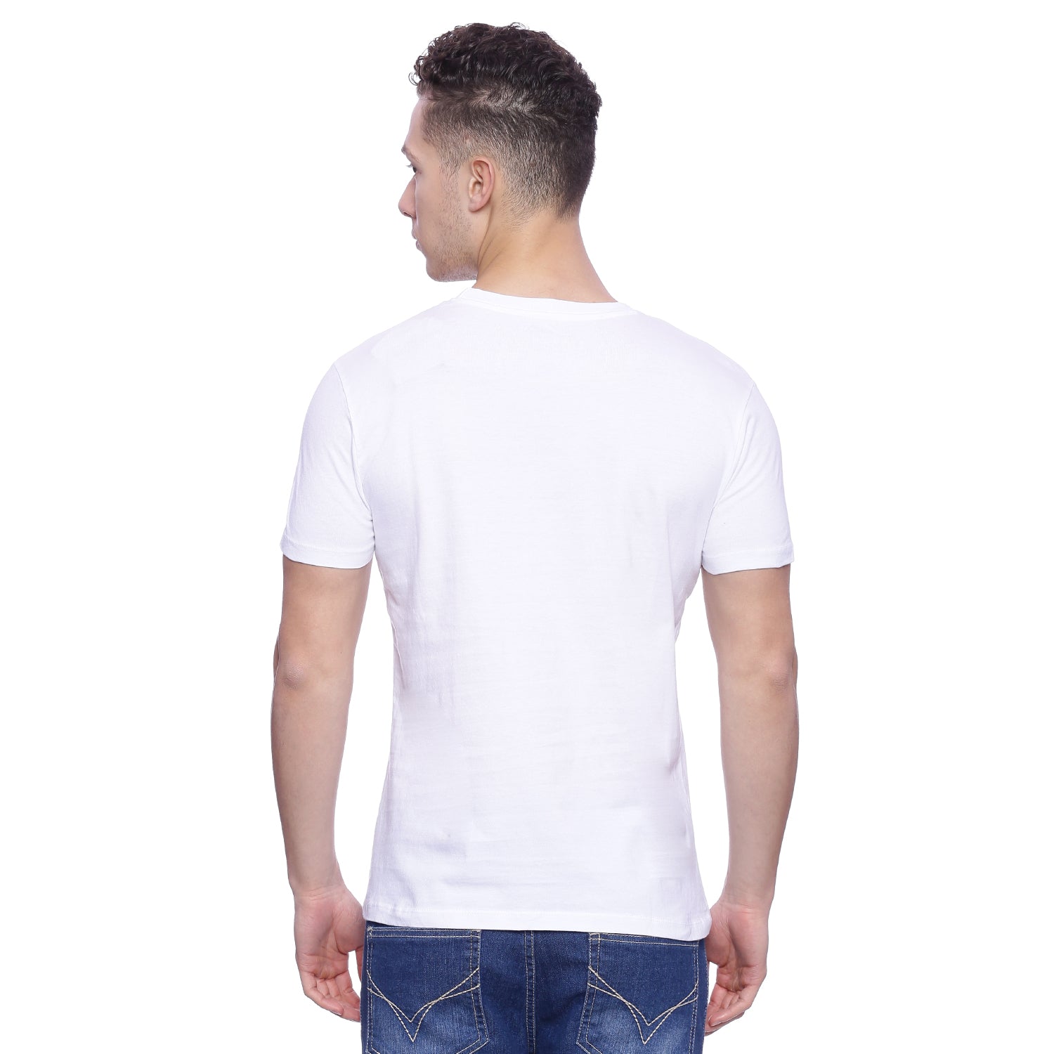 Wolfpack Men White Printed Round Neck T-Shirt Wolfpack