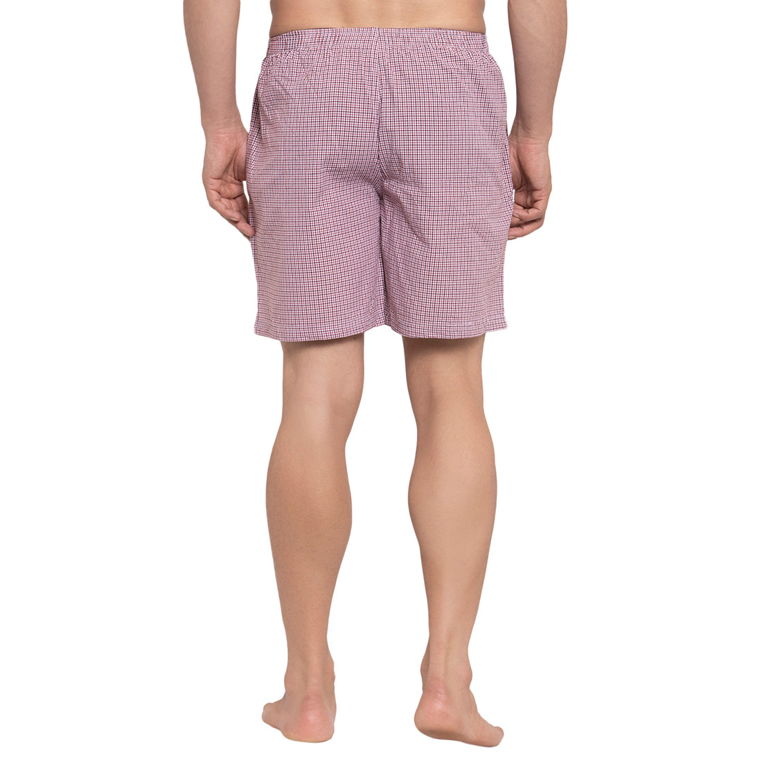 Crosscreek Men Maroon Checks Boxers Crosscreek