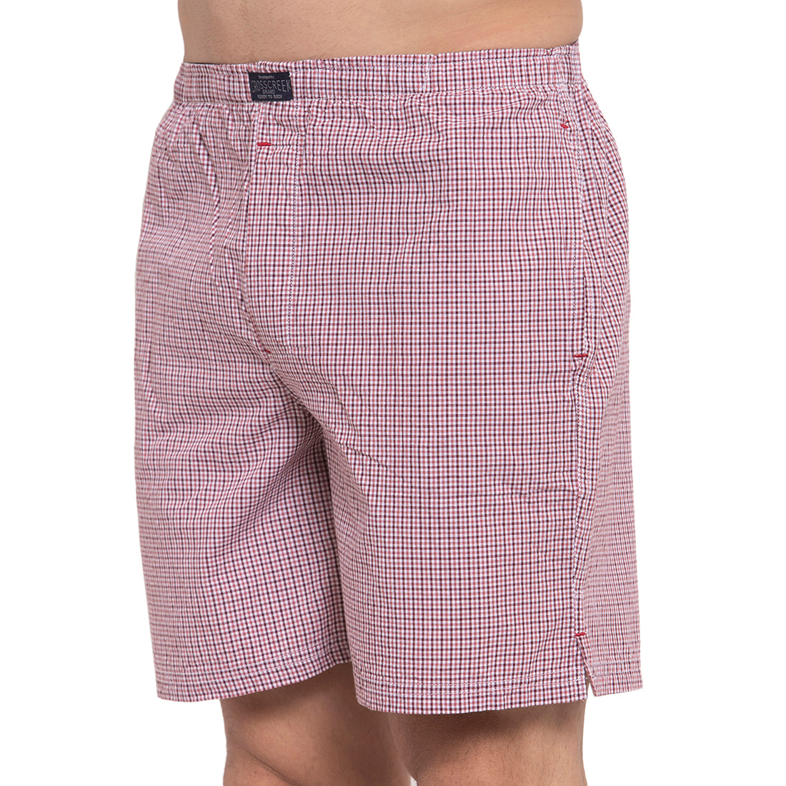Crosscreek Men Maroon Checks Boxers Crosscreek