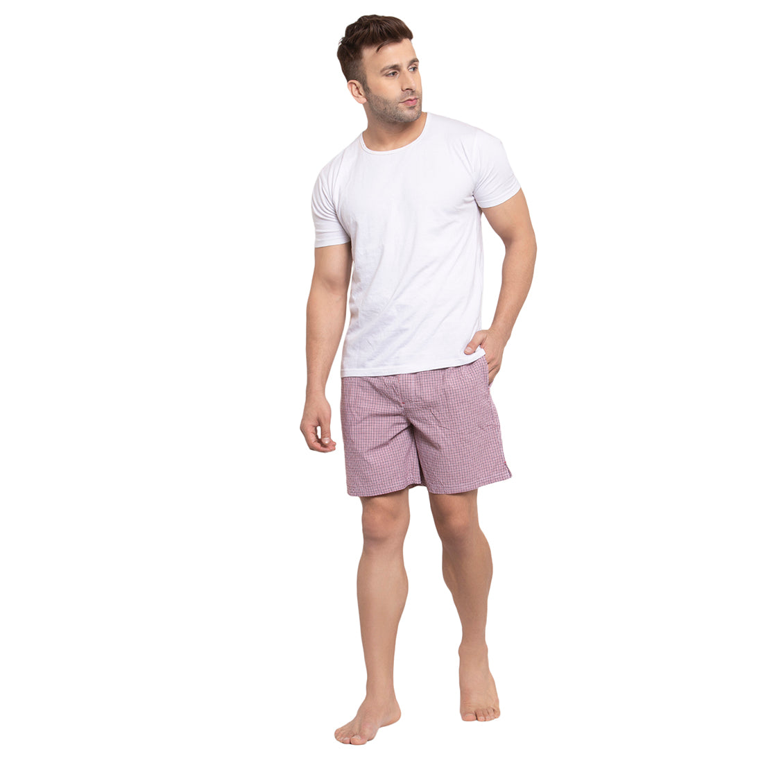 Crosscreek Men Maroon Checks Boxers Crosscreek