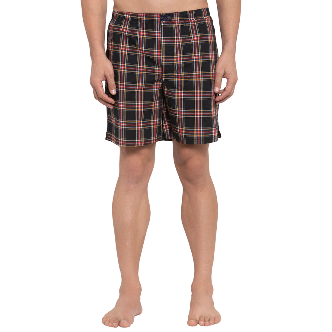 Crosscreek Men Black and Red Checks Boxers Crosscreek