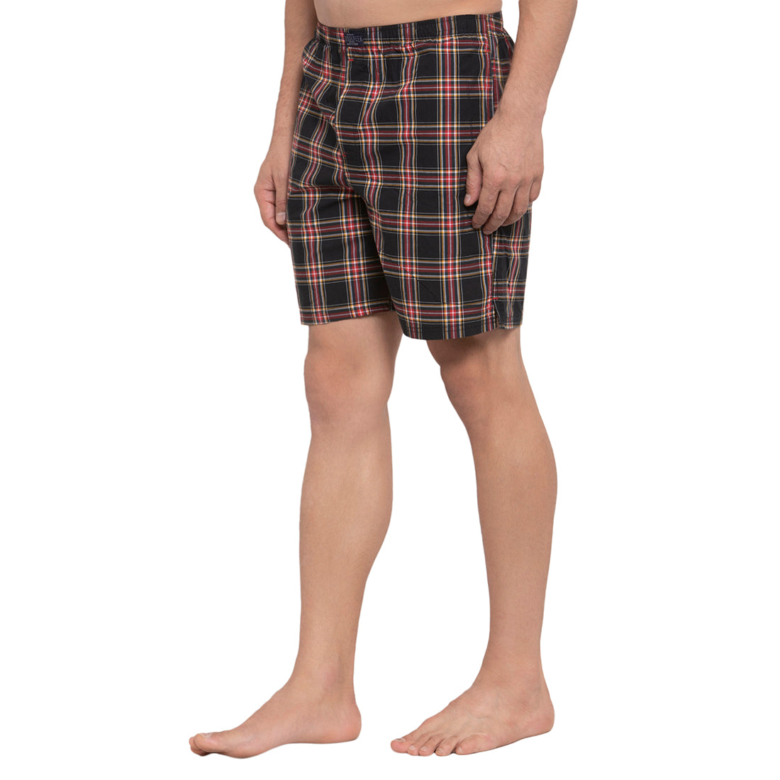 Crosscreek Men Black and Red Checks Boxers Crosscreek
