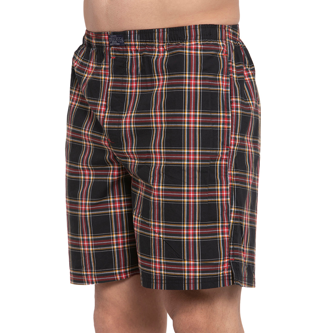 Crosscreek Men Black and Red Checks Boxers Crosscreek