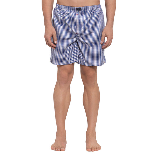 Crosscreek Men Navy Blue Checks Boxers Crosscreek