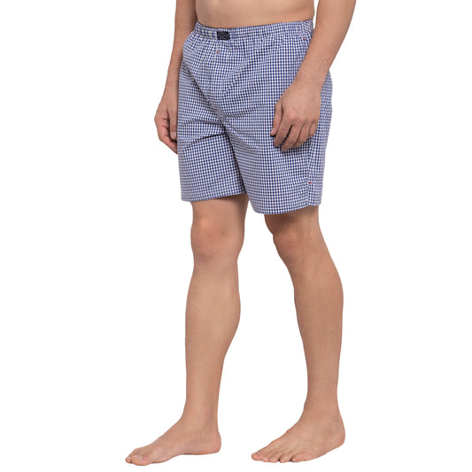 Crosscreek Men Navy Blue Checks Boxers Crosscreek
