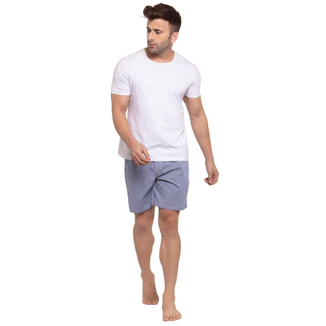 Crosscreek Men Navy Blue Checks Boxers Crosscreek