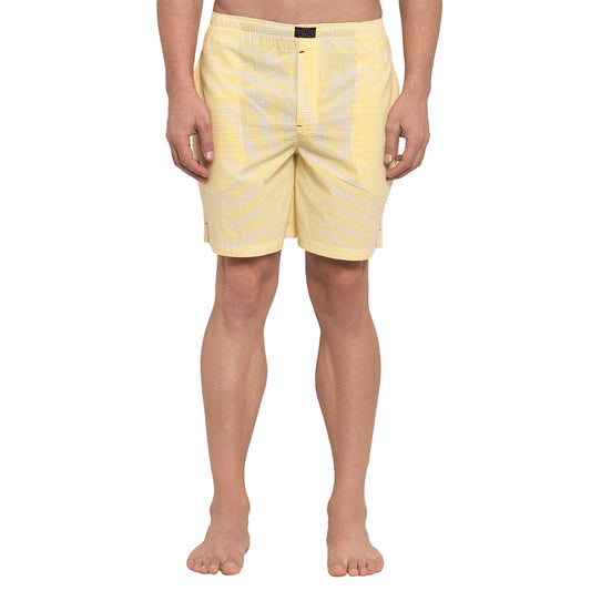 Crosscreek Men Yellow Checks Boxers Crosscreek