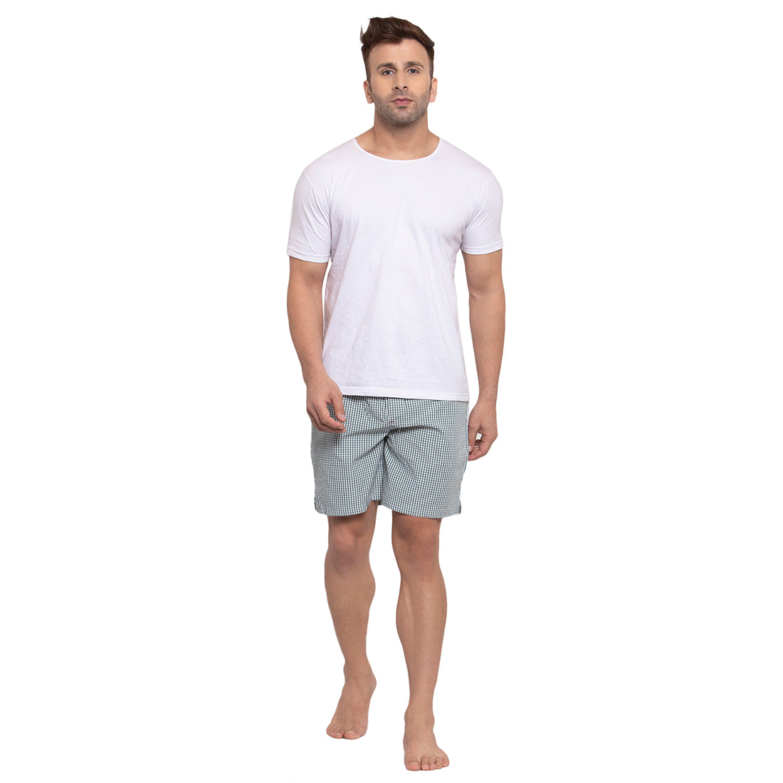 Crosscreek Men Green Checks Boxers Crosscreek