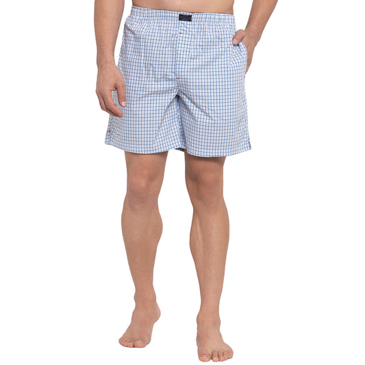 Crosscreek Men Blue Checks Boxers Crosscreek