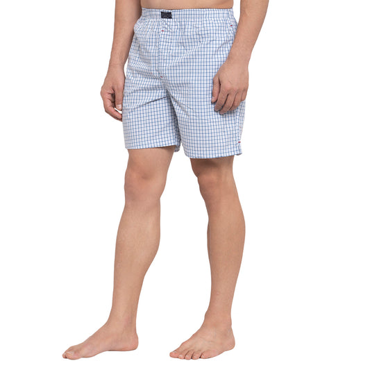 Crosscreek Men Blue Checks Boxers Crosscreek