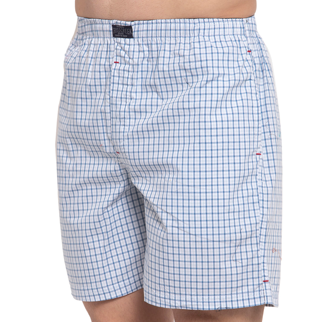 Crosscreek Men Blue Checks Boxers Crosscreek