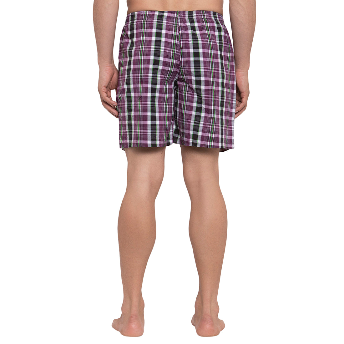 Crosscreek Men Purple Checks Boxers Crosscreek