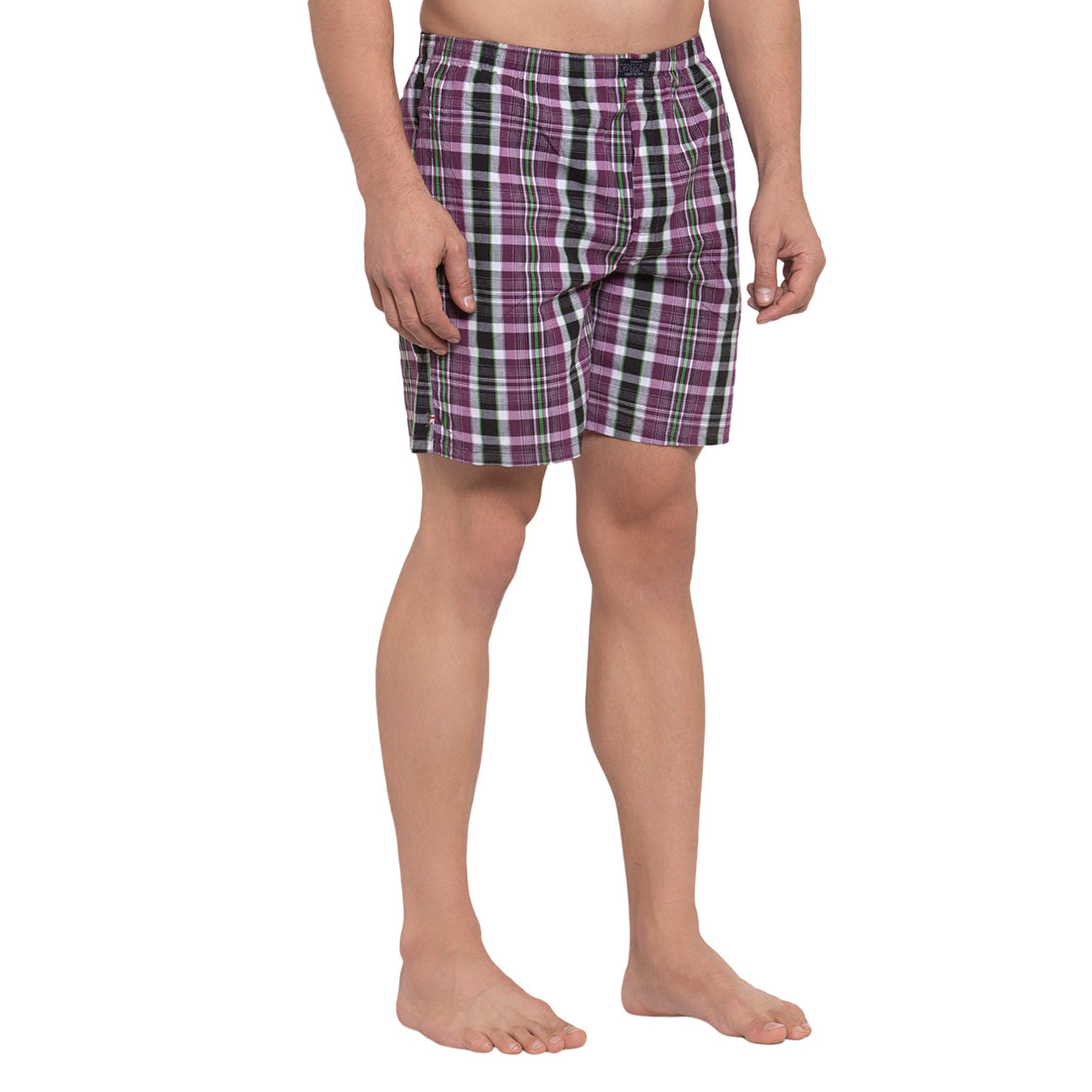 Crosscreek Men Purple Checks Boxers Crosscreek