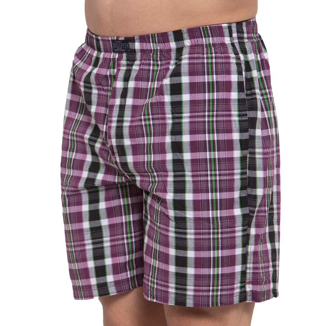 Crosscreek Men Purple Checks Boxers Crosscreek
