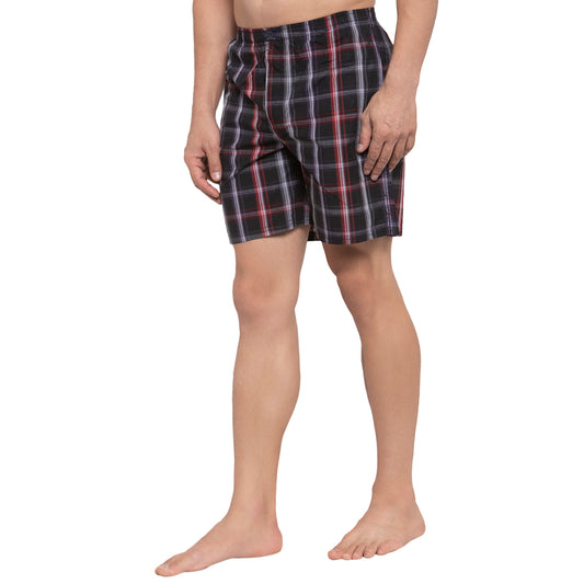 Crosscreek Men Black Checks Boxers Crosscreek