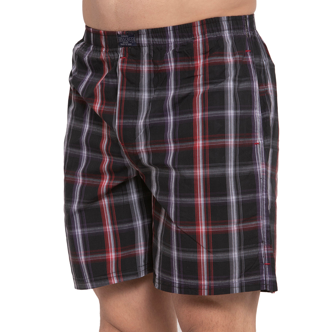 Crosscreek Men Black Checks Boxers Crosscreek