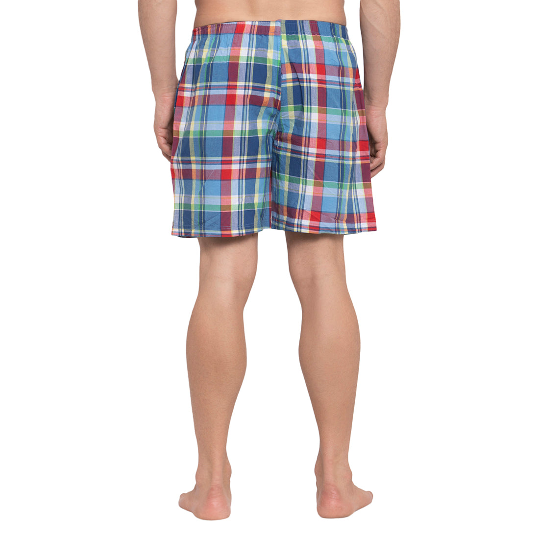 Crosscreek Men Blue and Red Checks Boxer Crosscreek
