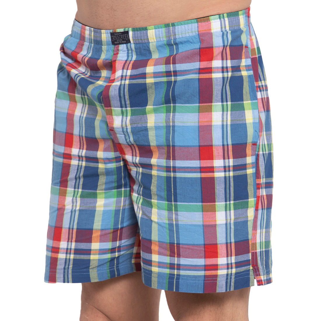 Crosscreek Men Blue and Red Checks Boxer Crosscreek