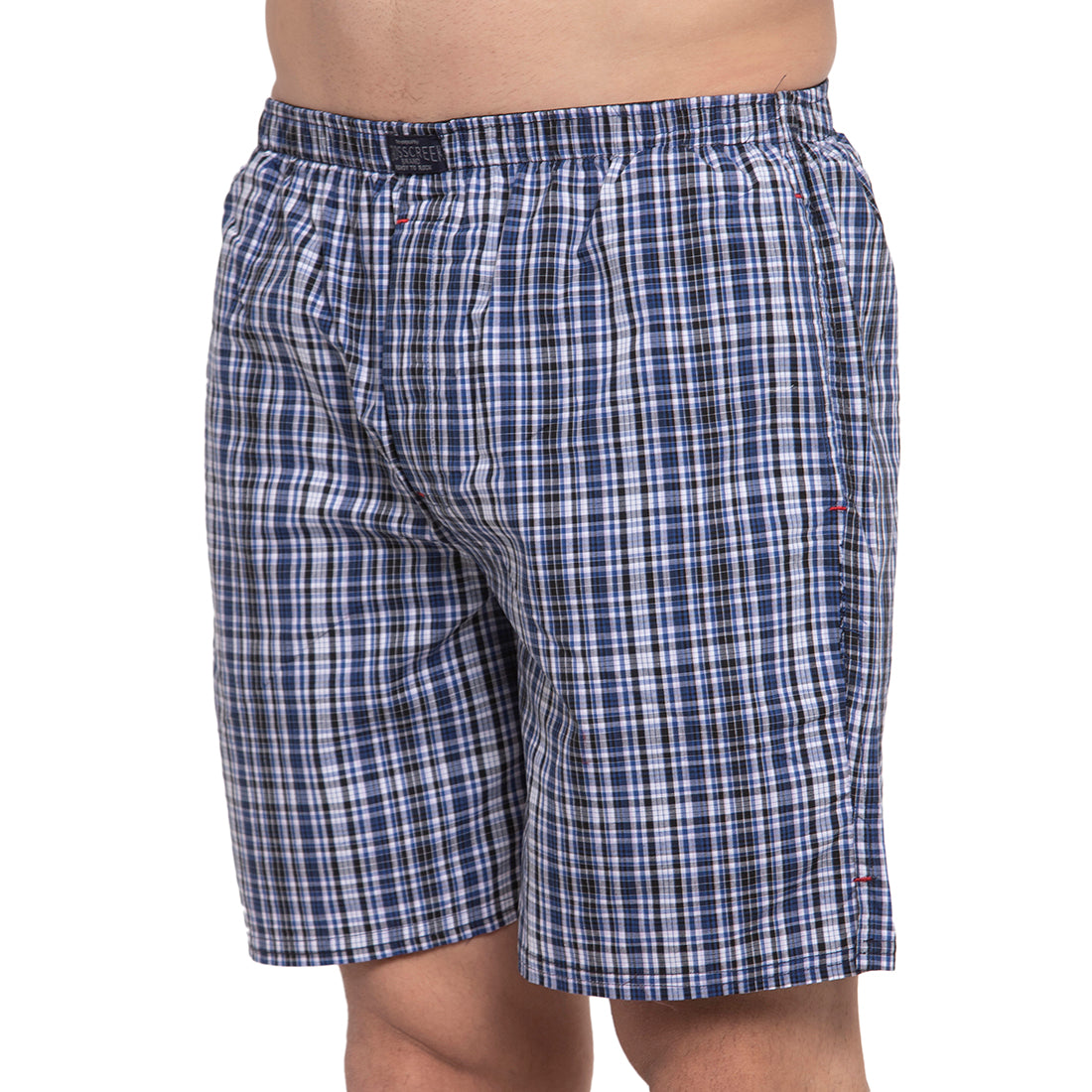 Crosscreek Men Blue Checked Boxer Crosscreek